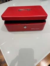 Cash Box Red  30 cm wide x 20cm deep x 10cm height  has lock but no key