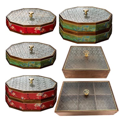 Divided Serving Box with Lid Snack Container for Nuts Desserts Dried Fruits