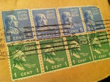 ANTIQUE GEORGE WASHINGTON 1 CENT GREEN  X 4 PERFECT  BOX161