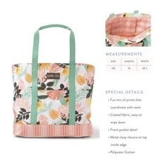 NWT Matilda Jane Dream Chasers Golden Island Tote Bag Green Floral New In Bag