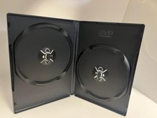 100 PCS TOP QUALITY NEW BLACK DOUBLE VIRGIN 14MM DVD CASES, DVD LOGO,BLACK