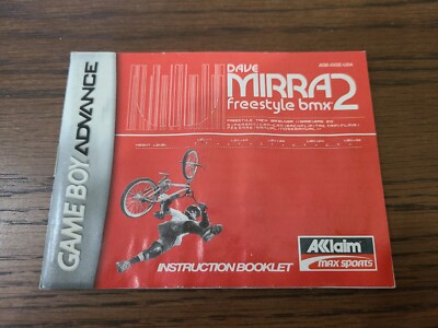 MANUAL ONLY Dave Mirra Freestyle BMX 2 Gameboy Advance Instruction Booklet