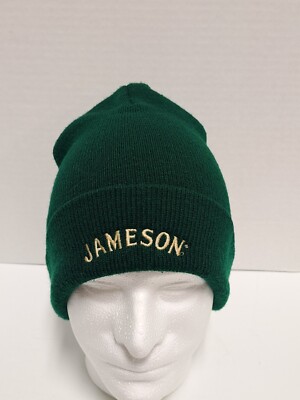 Jameson Irish Whiskey Knitted Beanie Winter Hat Cap Green Outdoors Ski Toboggan 
