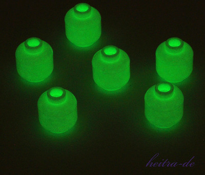 LEGO - 6 Köpfe leuchten im Dunkeln / 6 Glow In Dark White Head / 3626c NEUWARE