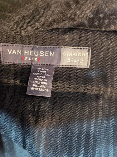 New VAN HEUSEN Flex Pants Men's Stretch Straight Fit Black 32x32 NWT - Picture 11 of 19