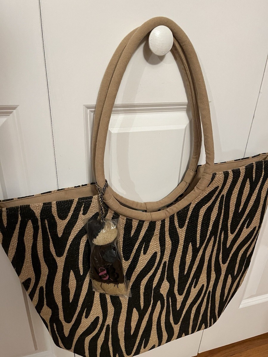 America & Beyond Tiger Jute Tote with Side Charm **NEW** | eBay