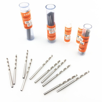 10Pcs 0.5mm High Speed Steel Drill Bits, Fully Ground Drill Bit