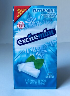 Vintage 2012 Aldi EXCITEMINT Gum Pack SEALED 5” candy container