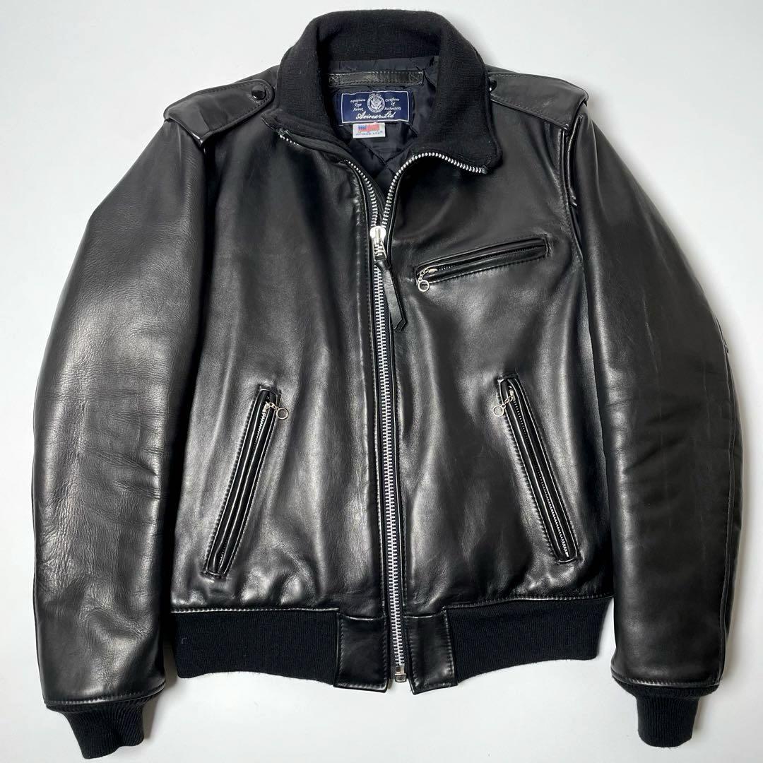 AVIREX Leather Riders Jacket Black Size M From Japan | eBay
