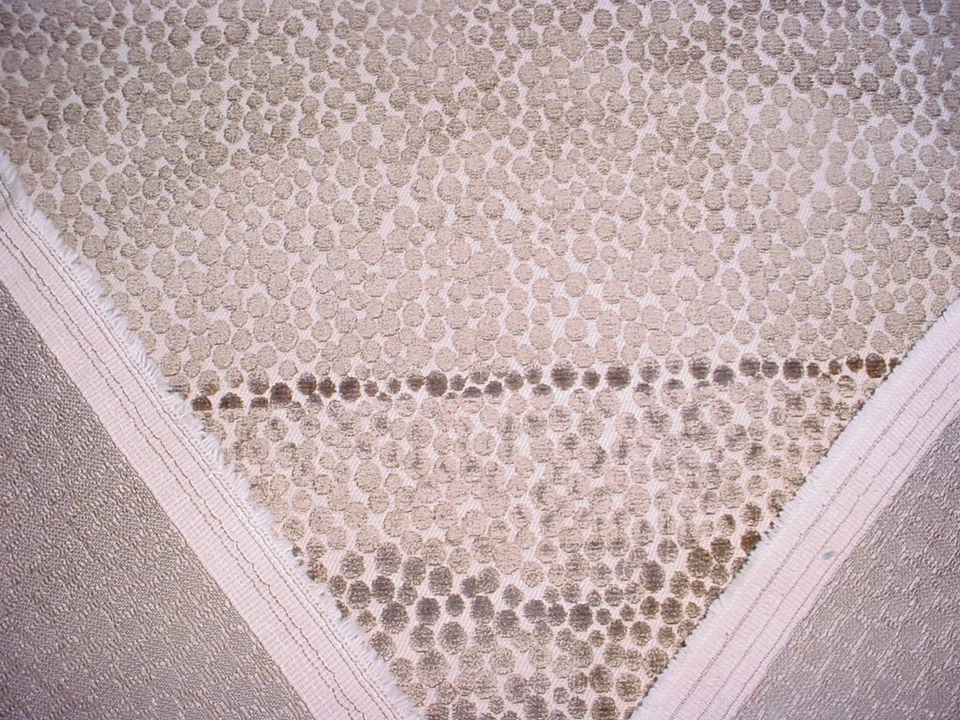 1-7/8Y Kravet Couture 32972 Polka Dot Plush Coin Cream Velvet Upholstery Fabric - Image 3 of 3
