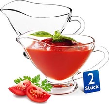 KONZEPT Sauciere aus Glas, 2/4er Set, 160 ml, Transparente Soßenkanne mit Henkel