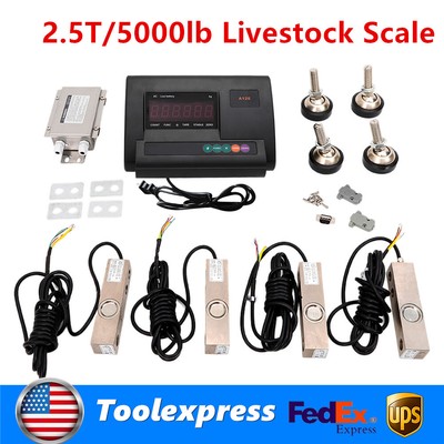 2.5T 5000lbs Livestock Scale Kit for Animal Cattle Sheep Pigs Pallet Scale USA