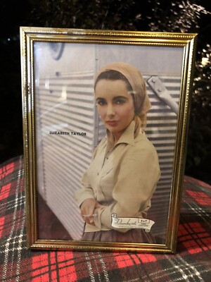 Vintage Decorative Arts Photo Frame w/ Elizabeth Taylor Smoking Cigarette  5x7