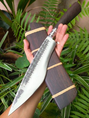 Custom Jagd Camping Thai E-Nep Messer 9,6'' Pflugscheibe geschmiedet graviert,...