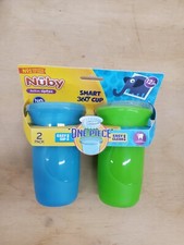 Nuby No-Spill Smart Edge 360  Cup with Flo Easy Silicone Rim - 2pk - 10oz - 12m 