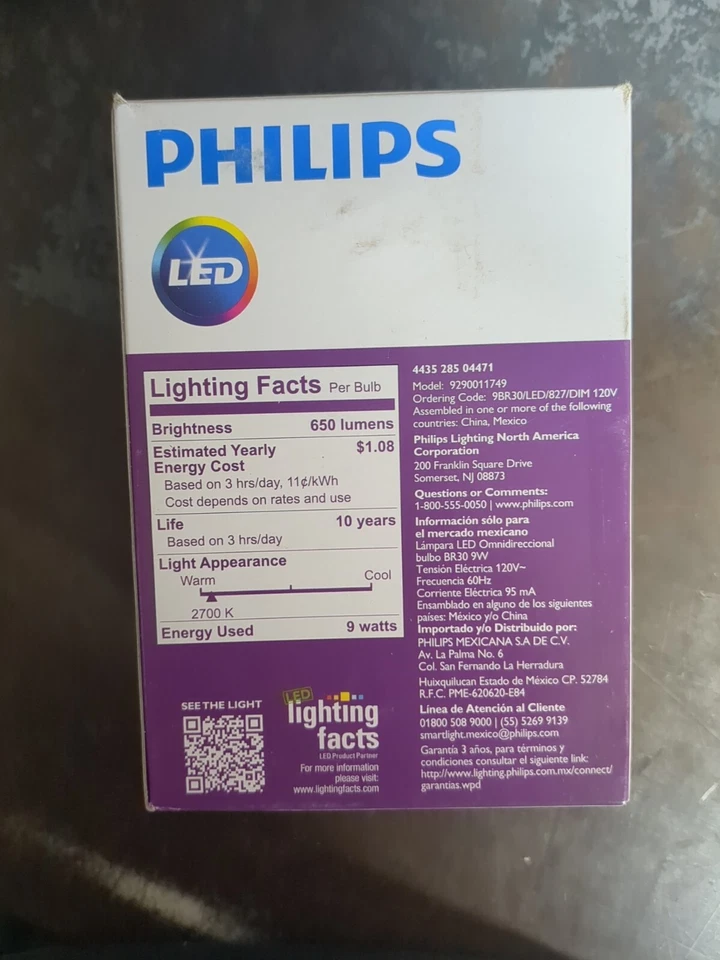 LED Indoor Reflector - Philips 65W/9W 9BR30/LED/827/DIM 120V - Image 2 of 4