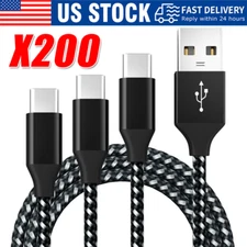 Lot USB-A to  Type-C Fast Charging Data SYNC Charger Cable Cord 3/6FT LONG