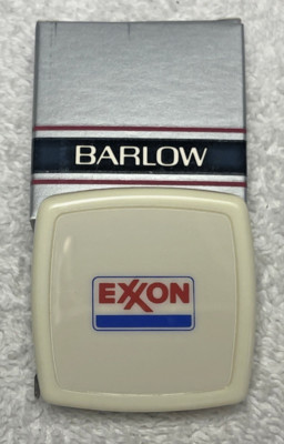 Vintage Barlow Exxon Gas Oil Advertising Tape Measure 72'' NOS In Box
