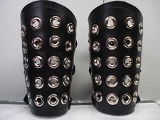 LEATHER EYELET GAUNTLET. GOTH METAL... (MDLG0097)..... LACRIMOSA