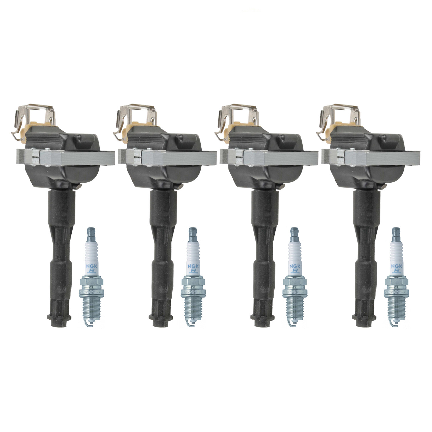 Bosch 4 Ignition Coil NGK 4 V-Power Spark Plug Kit For BMW E30 318i 318is 1.8 L4