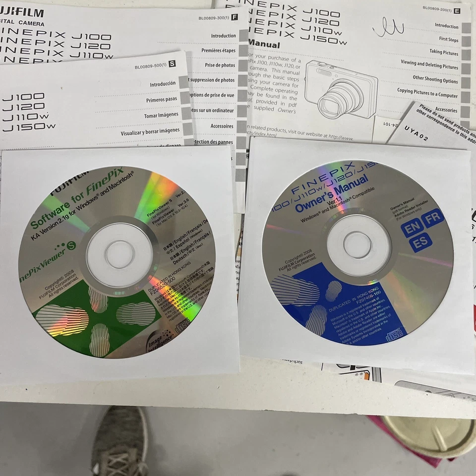 Fujifilm FinePix J100 J120 J110W J150W Owner's Manual: W/ Box & Software / CD’s - Image 2 of 3