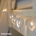 1.5m LED String Lights With Heart Love Warm White Battery Operated For Indoor