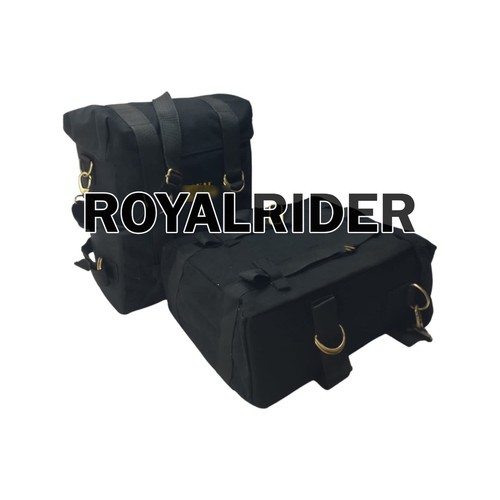 "PANNIER PAIR BLACK WITH MOUNT" Fit FOR ROYAL ENFIELD CLASSIC 350 & 500 - Picture 10 of 15