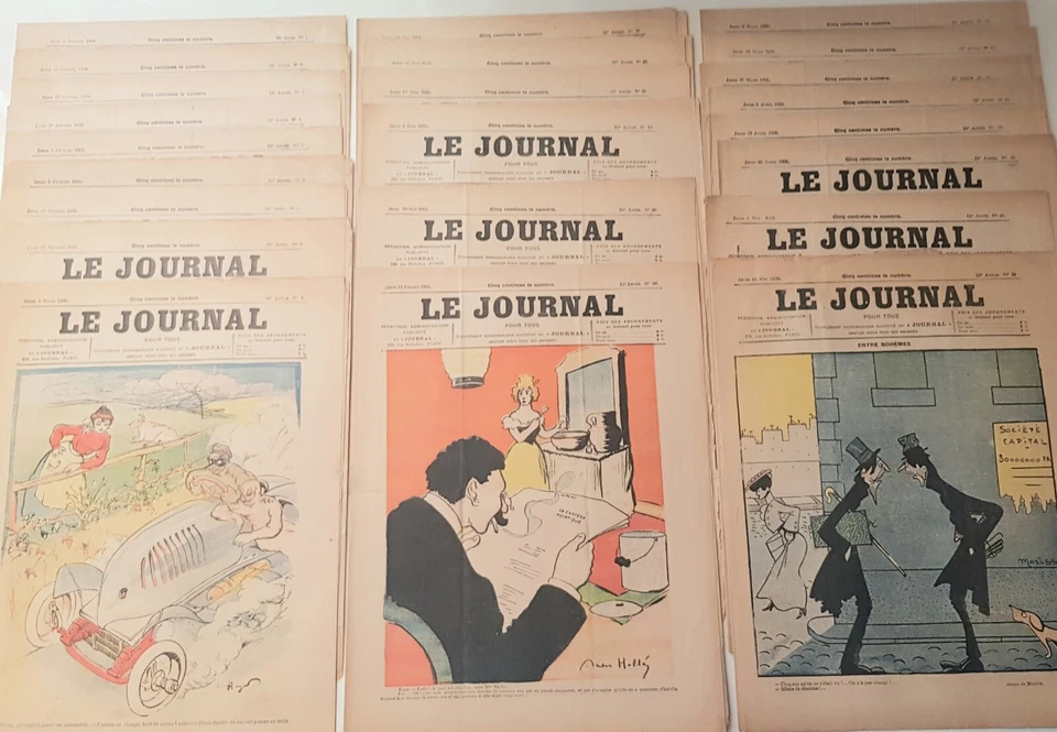 1905 - Lot De 12 Magazine Français de la Belle époque 1905 LE JOURNAL Pour Tous - Photo 1/4