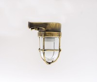 Kleine Wandlampe AußEn H: 16,5Cm Messing Glas E27 IP64 Maritim Leuchte Wand