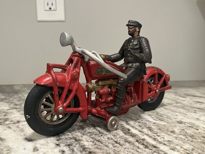 Vtg 1930 s Hubley Indian 4 Cylinder Motorcycle Original Cast Iron Toy