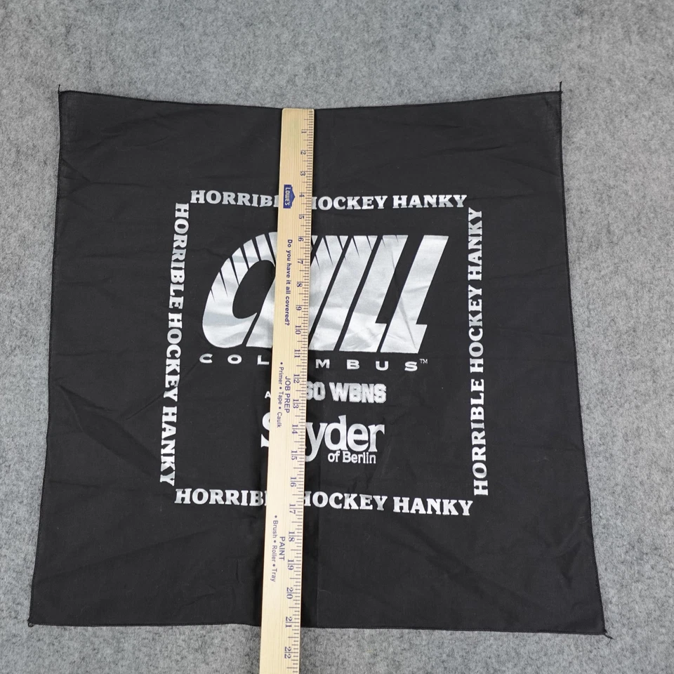 Винтажное хоккейное полотенце Columbus Chill Horrible Hanky Black Snyder AM 1460 WBNS - Изображение 4 из 4