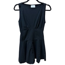 Reformation Mayve Knit Dress Black Sleeveless Fit Flare Mini Bateau Neck Size S