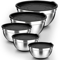 RüHrschüSsel Set Edelstahl 5-Teilig SalatschüSsel KüChe SpüLmaschinenfest Set