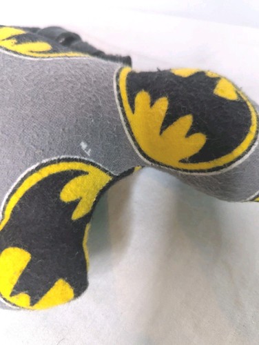 Batman Logo Print Dinosaur Stuffed Animal Plush Black Yellow Gray - Picture 3 of 6