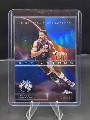 ANTHONY EDWARDS 2025-26 TOPPS CHROME UPDATE ACTIVATORS BLUE REFRACTOR 099/150