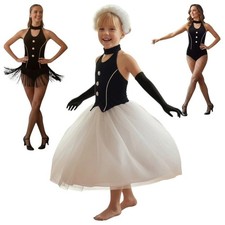 Lot of 5 Midnight Child Small Dance Costume Leotard-Tutu-Fringe Skirt-Gloves New