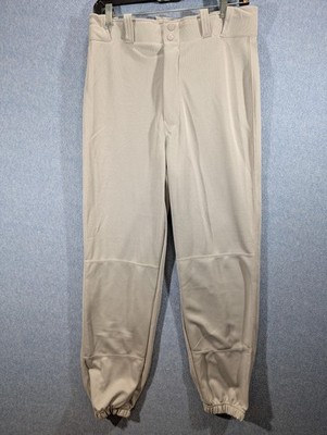 Champro Sports Baseball Pants Mens Large Gray Belted Elastic Cuff Adult BP3 NWT