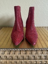 Betsey Johnson Red Rhinestone Cady Ankle Boots