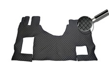 Schwarz Öko Leder Fußmatten für Actros Gigaspace MP4/MP5 Mit Klappbar Sitz