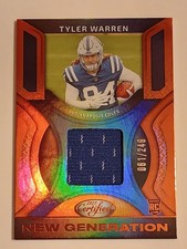 TYLER WARREN 2025 CERTIFIED NEW GEN ROOKIE PATCH MIRROR ORANGE RC /249 Q6662