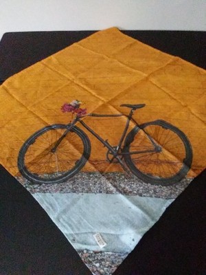 Vintage Bicycle Print  Art Scarf Bamboo & Cotton GOTS Global Organic Textile