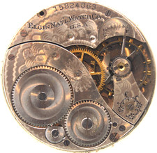 1911 ELGIN POCKET WATCH MOVEMENT 15824863 GRADE: 303 12s 7j QT3