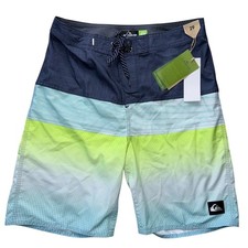 Quicksilver Boys 29 18 Blue Dry Flight Board Shorts NWT