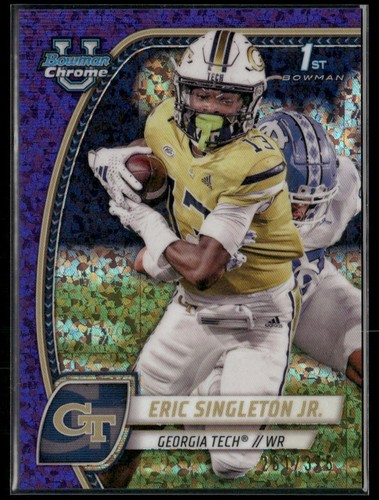 Eric Singleton Jr. Purple Mini-Diamond /375 2024 Bowman U Chrome Georgia Tech