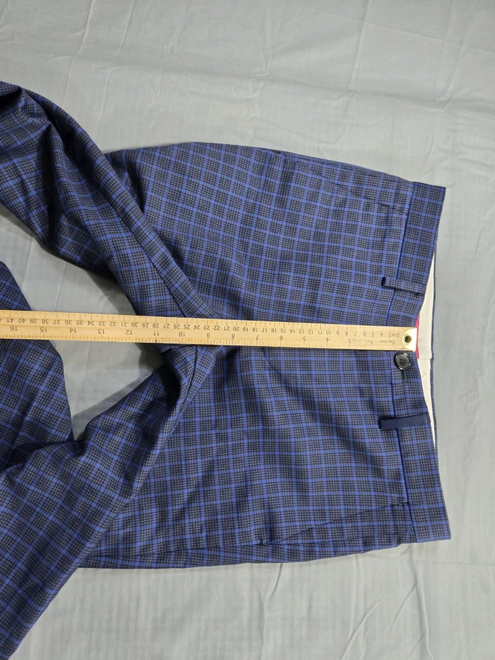 Paul Smith Pantalones Para Hombres 28x26 Azul Pata de Gallo Cuadros Calce Ajustado Pantalones Vestido Foto 4 de 4