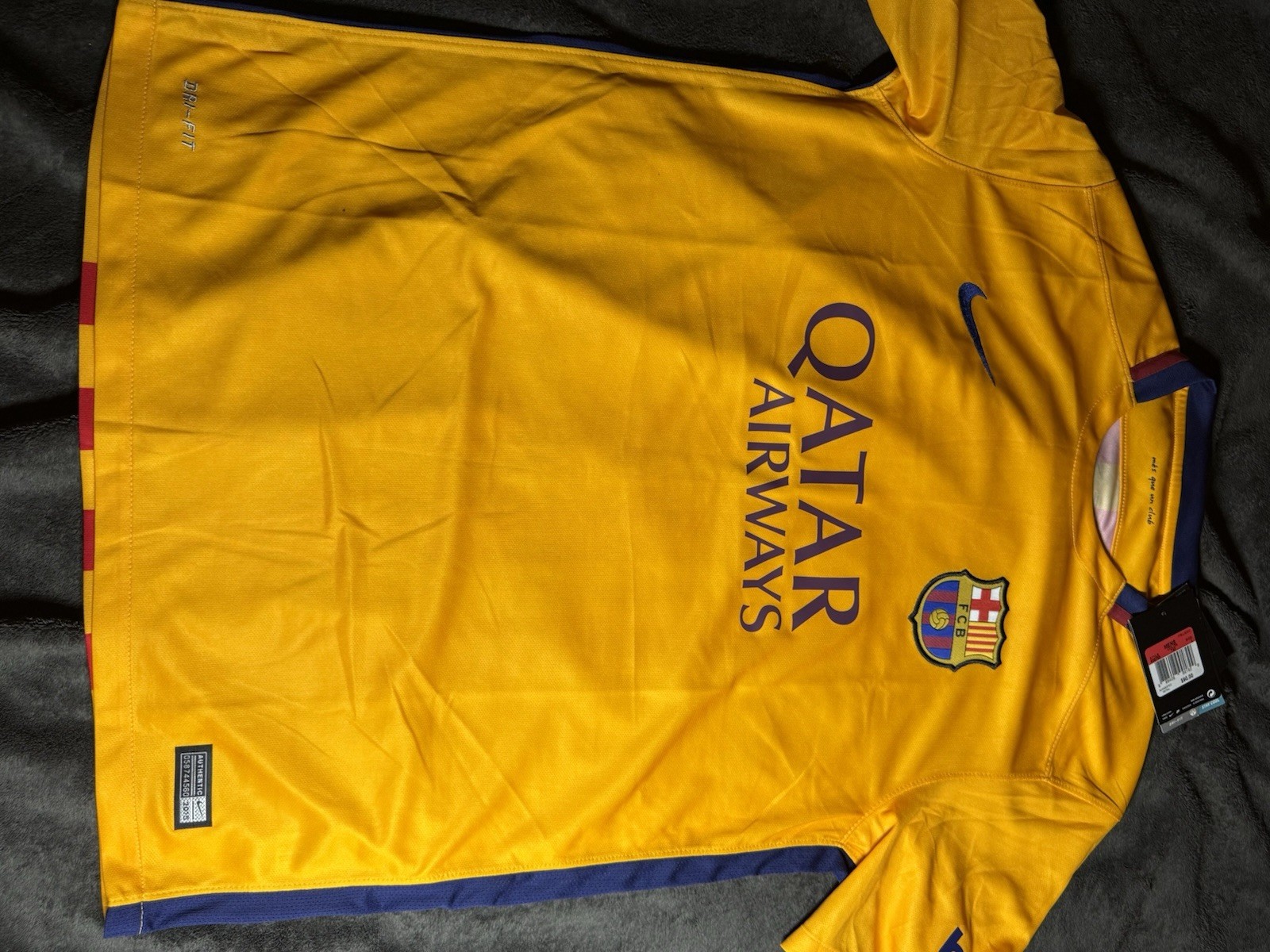 Barcelona Away football shirt 2015/2016 Jersey Nike Soccer Camiseta L 739659-740 thumbnail 5