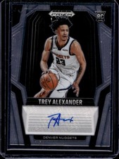 2024-25 Panini Prizm Black Trey Alexander RC Auto #RS-ALX Nuggets Rookie