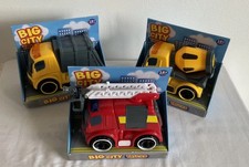 Toys Big City Trucks Fire Engine/DustCart/ Cement Mixer Vehicles Play Set