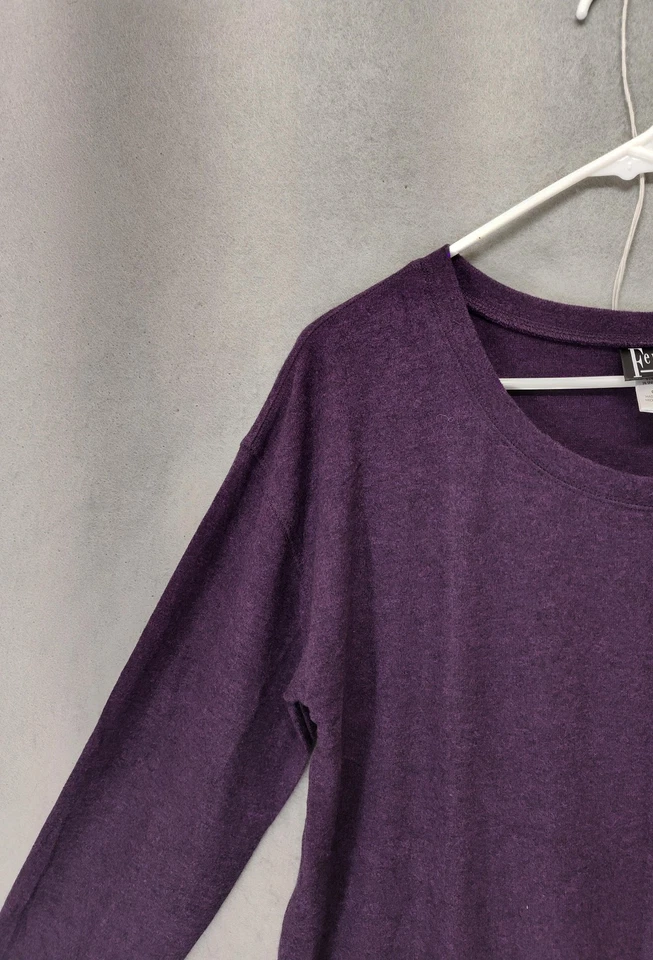 Pullover Felina Comfyz Lounge para mujer grande púrpura manga larga calce relajado Foto 2 de 4