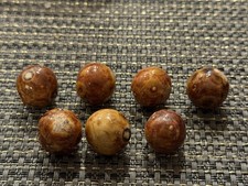 Antique Vintage Marbles My Dads Collection Bennington Clay Brown Colored Marbles
